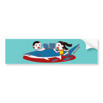 Artificial Kanji Shark Fin Doodle Bumper Sticker bumper stickers