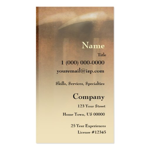 Artisan Homes Business Card (front side)