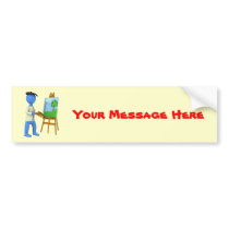 Artist and Easel bumper stickers by packratgraphics Artist and Easel bumper stickers