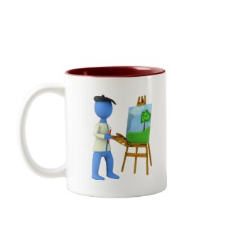 Artist and Easel mug