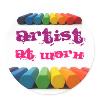 Artist at work sticker
