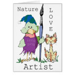 Artist Bird &amp; Cat Card