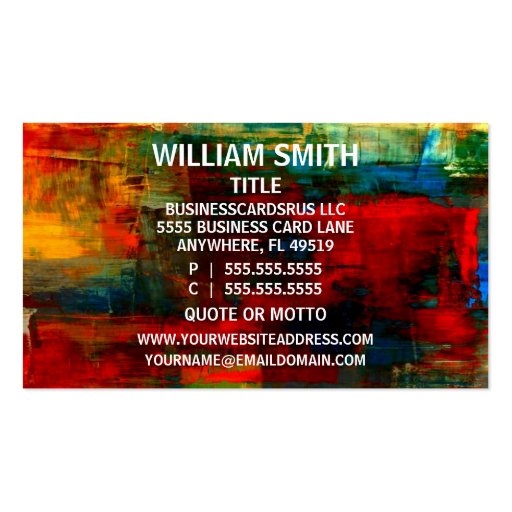 Artist Business Card (back side)
