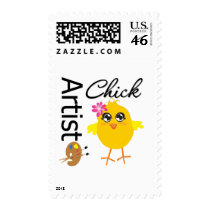 Artist Chick Postage Stamp