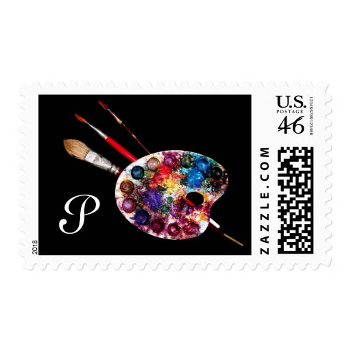 ARTIST COLOUR PALETTE MONOGRAM STAMPS