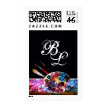 ARTIST COLOUR PALETTE MONOGRAM STAMPS