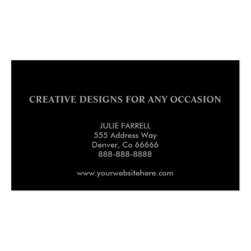 Artist Custom Design Black Wood Business Card Templates (back side)