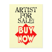 Artist For Sale! BUY NOW! postcards