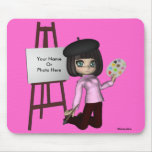 Artist Girl Easel Mousepad