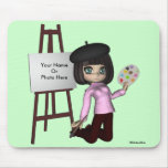 Artist Girl Easel Mousepad