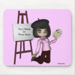Artist Girl Easel Mousepad