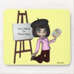 Artist Girl Easel Mousepad