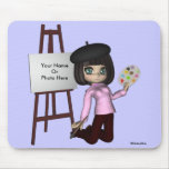 Artist Girl Easel Mousepad mousepads
