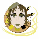 Artist Girl In Yellow Cut Outs