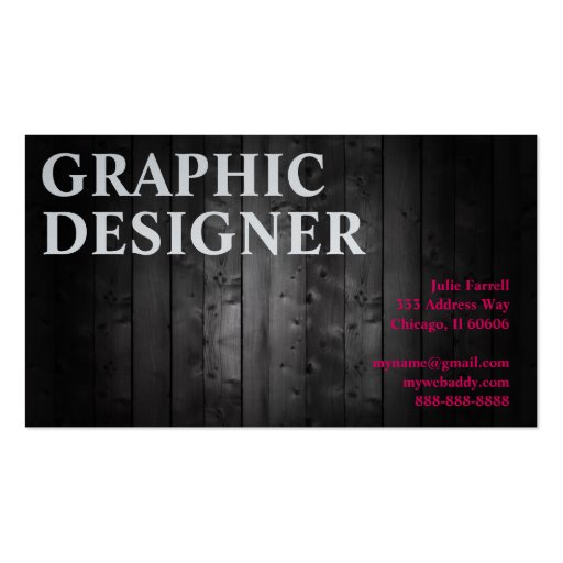 Artist Graphic Design Wood Plank Business Card Templates (front side)
