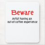 Artist having an out of coffee experience