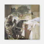 Artist in His Studio by Sargent, Vintage Victorian Magnet