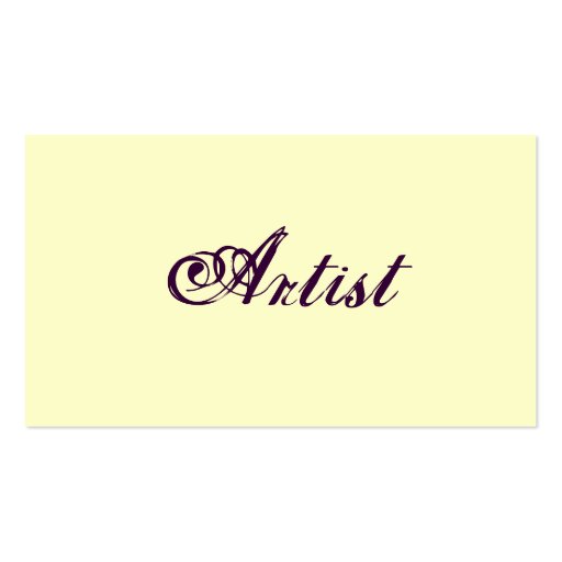 "Artist IV" Profile Card Business Card Template (back side)