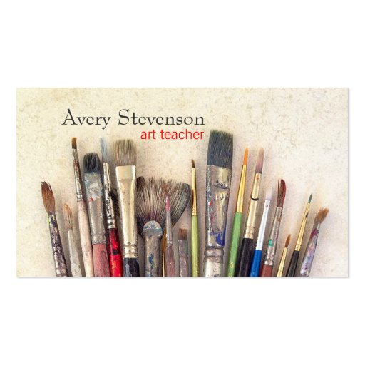 Artist Paint Brushes Painter 2 Business Card (front side)