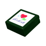 Artist-Painted Heart and Stars Jewelry Boxes