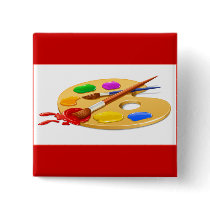 Artist Palette Pinback Button