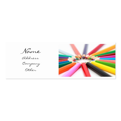 Artist Pencil Crayon Business Card Template (front side)