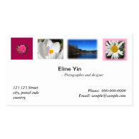 Artist, photographer, zazzler business card business card template