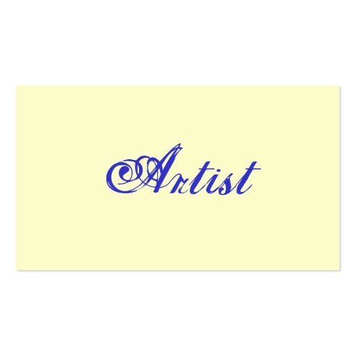 "Artist" Profile Card - Customizable Business Card (back side)