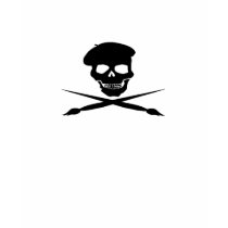 Artist Skull and Crossed Paint Brushes t-shirts