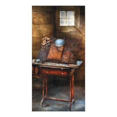 Artist - The etching table Personalized Photo Card by suburbanscenes
