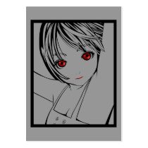 Artist Trading Card Young Anime Girl With Red Eyes business cards