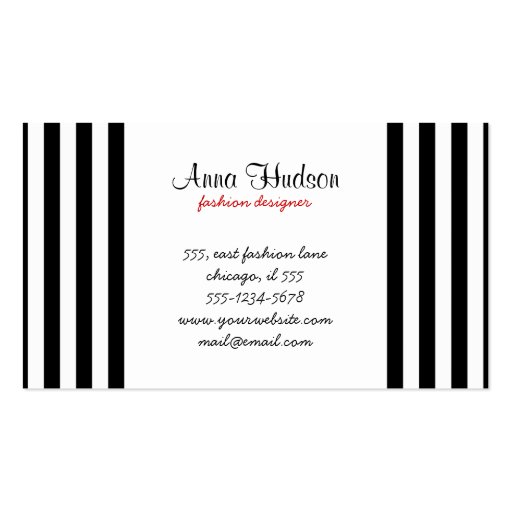 Artistic Abstract Lines Stripes White Black Business Card Templates (front side)