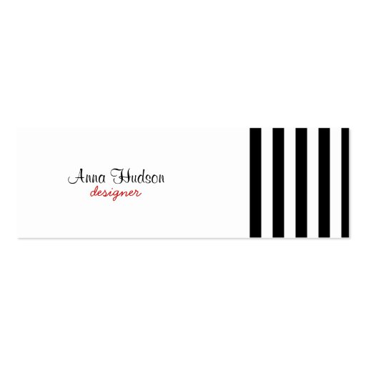Artistic Abstract Lines Stripes White Black Business Card Template