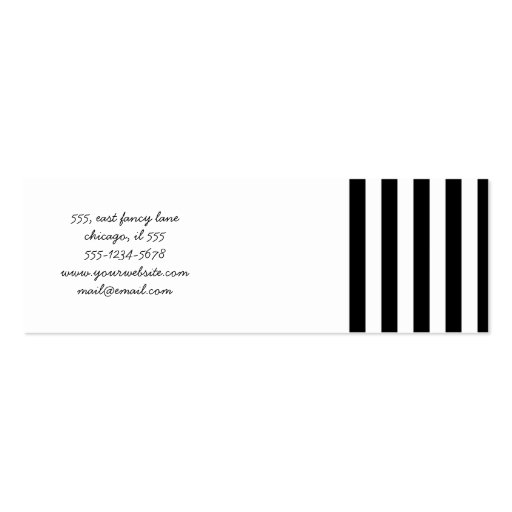 Artistic Abstract Lines Stripes White Black Business Card Template (back side)