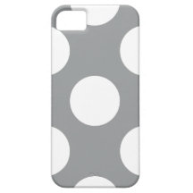 Artistic Abstract Retro Polka Dots Gray White iPhone 5 Case