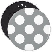 Artistic Abstract Retro Polka Dots Gray White Pin