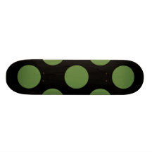 Artistic Abstract Retro Polka Dots Green Black Custom Skateboard