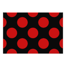 Artistic Abstract Retro Polka Dots Red Black Photo Art