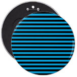 Artistic Abstract Retro Stripes Lines Blue Black Button