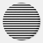 Artistic Abstract Retro Stripes Lines White Black Refrigerator Magnet