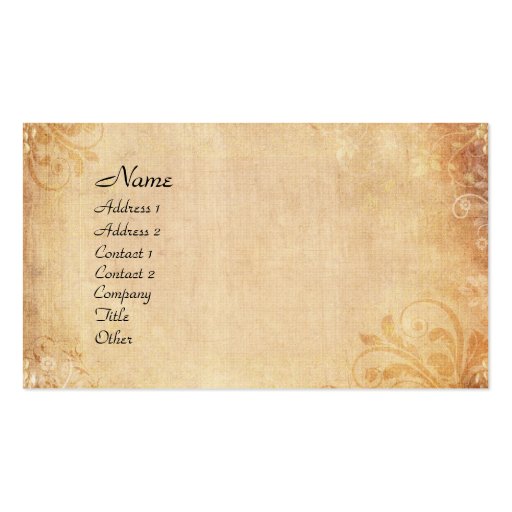 Artistic antique business cards (front side)