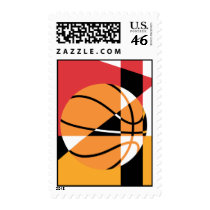 Artistic Basketball Postage Stamp
