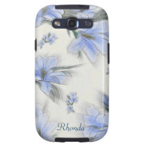 Artistic Blue Flowers Samsung Galaxy Case casemate cases
