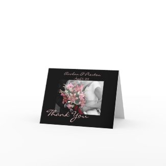 Artistic Bridal Couple Wedding Thank You Card card