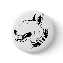 Artistic Bull Terrier Dog Breed Design buttons