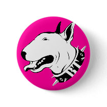 Artistic Bull Terrier Dog Breed Design buttons