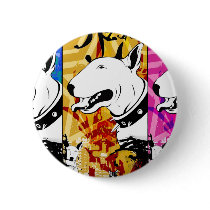 Artistic Bull Terrier Dog Breed Design buttons