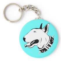 Artistic Bull Terrier Dog Breed Design Keychain