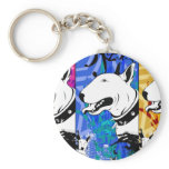 Artistic Bull Terrier Dog Breed Design Keychains