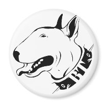 Artistic Bull Terrier Dog Breed Design magnets